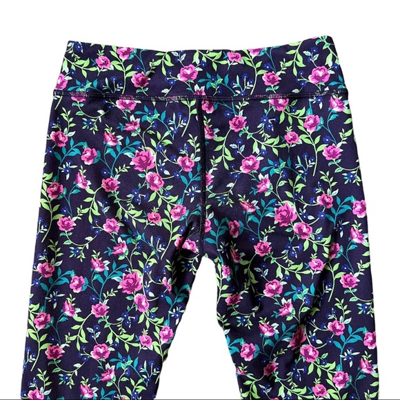 Ivivva Lululemon Plum Floral Print Rhythmic Tight Full Length Leggings 12 - Picture 4 of 9